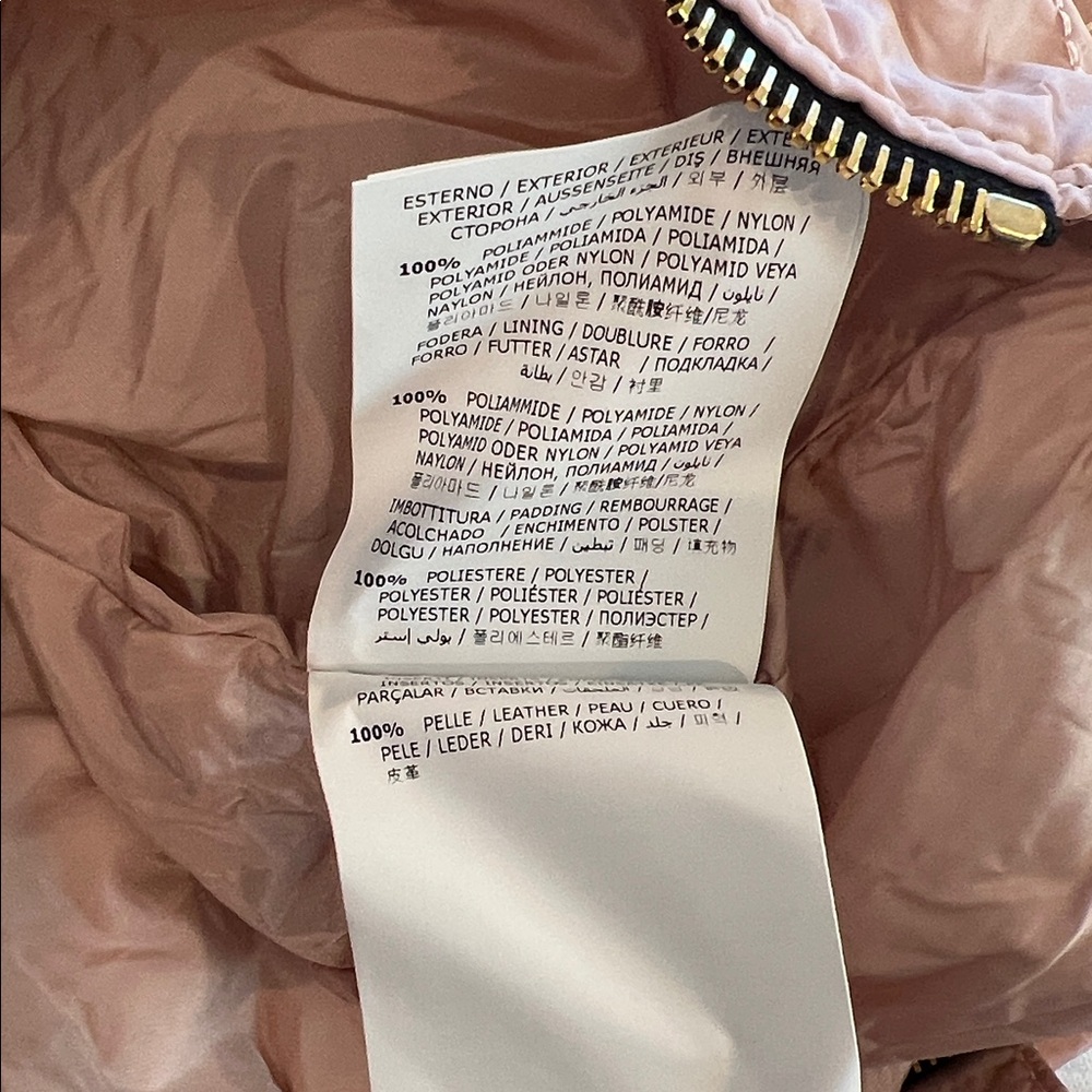 Moncler Leather DOMITILLE Blush Quilted Zip Up Hidden Bag  Mixed Media - Picture 13 of 13